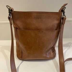 ZEMP Genuine Leather Crossbody Bag Brown